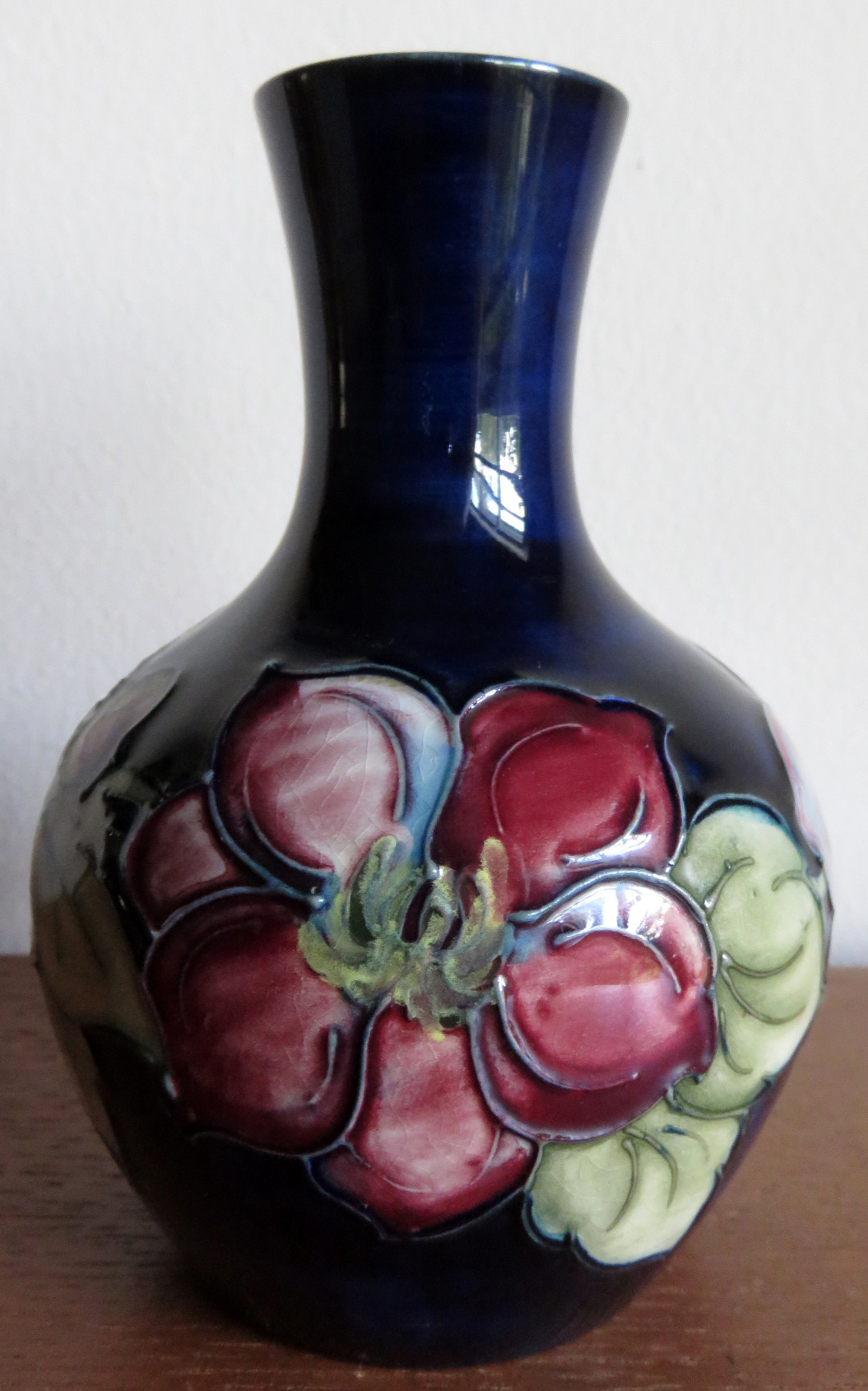 Moorcroft Hibiscus Cobalt Vase